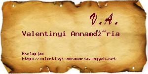 Valentinyi Annamária névjegykártya