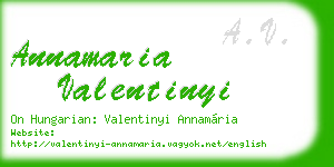 annamaria valentinyi business card